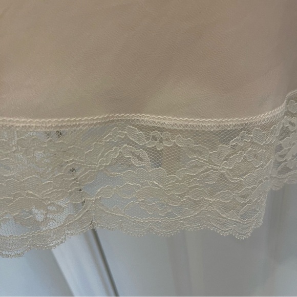 Vintage 60s Corhan Slip Dress Women’s 38 Ivory Petal Pink Lace Midi Bridal - Picture 4 of 10